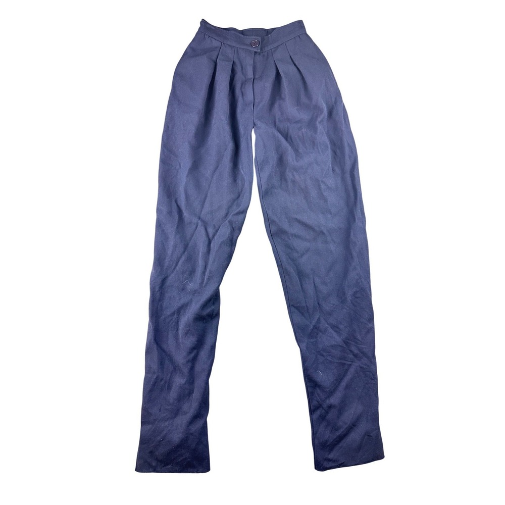 Vintage Valentino Boutique Pants Women 4 Blue Tapered Pleated High Rise Italy